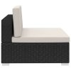 3dílná zahradní sedací souprava s poduškami polyratan černá 47264