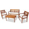 4dílná zahradní sedací souprava s poduškami masivní teak 43055
