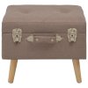 Stolička s úložným prostorem 40 cm hnědá textil 247519
