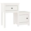 Noční stolky 2 ks bílé 79,5 x 38 x 65,5 cm masivní borové dřevo 814542