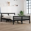 Rám postele černý masivní dřevo 150 x 200 cm King Size 814828
