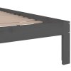 Rám postele šedý masivní dřevo 150 x 200 cm King Size 814761