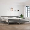 Rám postele šedý masivní dřevo 200 x 200 cm 814841