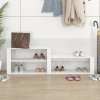 Botník bílý s vysokým leskem 150 x 35 x 45 cm kompozitní dřevo 816914