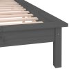 Rám postele s LED světlem šedý 140 x 190 cm masivní dřevo 820653