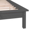 Rám postele s LED světlem šedý 200 x 200 cm masivní dřevo 820628
