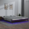 Rám postele s LED světlem medově hnědý 200x200 cm masivní dřevo 820629