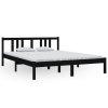 Rám postele černý masivní dřevo 150 x 200 cm King Size 814893