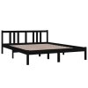 Rám postele černý masivní dřevo 150 x 200 cm King Size 814893