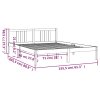 Rám postele černý masivní dřevo 150 x 200 cm King Size 814893