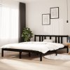 Rám postele černý masivní dřevo 150 x 200 cm King Size 814893