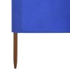 6dílná zástěna proti větru látková 800 x 80 cm azurově modrá 47173