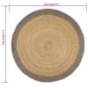Ručně vyrobený koberec z juty s šedým okrajem 120 cm 133675