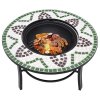 Mozaikové ohniště zelené 68 cm keramika 46722