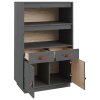 Skříň highboard šedá 67 x 40 x 108,5 cm masivní borové dřevo 820159