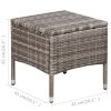 3dílný bistro set polyratan šedý 44095