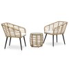 3dílný bistro set polyratan dub 48577