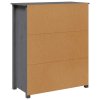 Skříň highboard šedá 83 x 41,5 x 100 cm masivní borové dřevo 823516