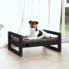 Postel pro psy černá 55,5 x 45,5 x 28 cm masivní borovice 821471