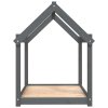 Pelíšek pro psy šedý 101x70x90 cm masivní borovice 822214