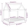 Pelíšek pro psy šedý 101x70x90 cm masivní borovice 822214