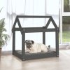 Pelíšek pro psy šedý 71 x 55 x 70 cm masivní borovice 822204
