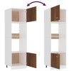 Skříňka na mikrovlnku hnědý dub 60x57x207 cm kompozitní dřevo 815605