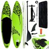 Nafukovací SUP paddleboard s příslušenstvím 366x76x15 cm zelený 92742