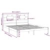 Rám postele šedý masivní dřevo 200 x 200 cm 3105687