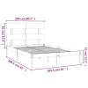 Rám postele šedý masivní dřevo 200 x 200 cm 3104695