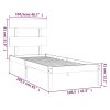 Rám postele černý masivní dřevo 100 x 200 cm 3104667