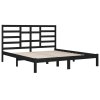 Rám postele černý masivní dřevo 200 x 200 cm 3105819