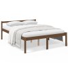 Postel pro seniory medově hnědá 150 x 200 cm King Size borovice 810622