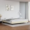 Rám postele krémová 200 x 200 cm umělá kůže 346924