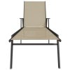 Zahradní lehátko ocel a textilenová tkanina krémové 317597