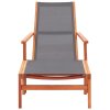 Zahradní křeslo s podnožkou šedé masivní eukalyptus a textilen 48696