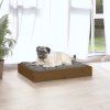 Pelíšek pro psy medově hnědý 61,5 x 49 x 9 cm masivní borovice 820854