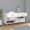 Botník bílý s vysokým leskem 102x35x55 cm kompozitní dřevo 812822