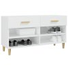 Botník bílý s vysokým leskem 102x35x55 cm kompozitní dřevo 812822