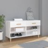 Botník bílý s vysokým leskem 102x35x55 cm kompozitní dřevo 812822