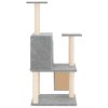 Škrabadlo pro kočky se sisalovými sloupky světle šedé 109 cm 171670