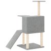 Škrabadlo pro kočky se sisalovými sloupky světle šedé 109 cm 171670