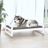 Postel pro psy bílá 105,5 x 75,5 x 28 cm masivní borovice 821488