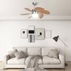 Stropní ventilátor se světlem 76 cm světle hnědý 51489