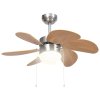 Stropní ventilátor se světlem 76 cm světle hnědý 51489