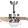 Stropní ventilátor se světlem 76 cm světle hnědý 51489