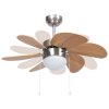 Stropní ventilátor se světlem 76 cm světle hnědý 51489