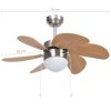 Stropní ventilátor se světlem 76 cm světle hnědý 51489