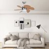 Stropní ventilátor se světlem 76 cm světle hnědý 51489