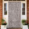 Závěs proti hmyzu hnědý a bílý 100 x 220 cm Chenille 325453